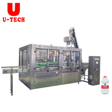 U Tech Full Automatic High Quality 3 In 1 Pet Plastic Bottle 5l 7l Mineral Drinking Pure Water Filling Machine